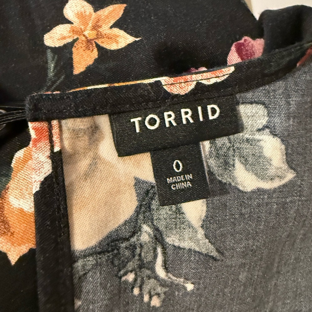 Torrid Black Maxi shorts jumpsuit Dress with Floral Design - Picture 8 of 8